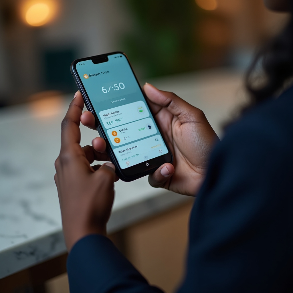Secure software wallet interface showing Bitcoin and Ethereum balance management on mobile device