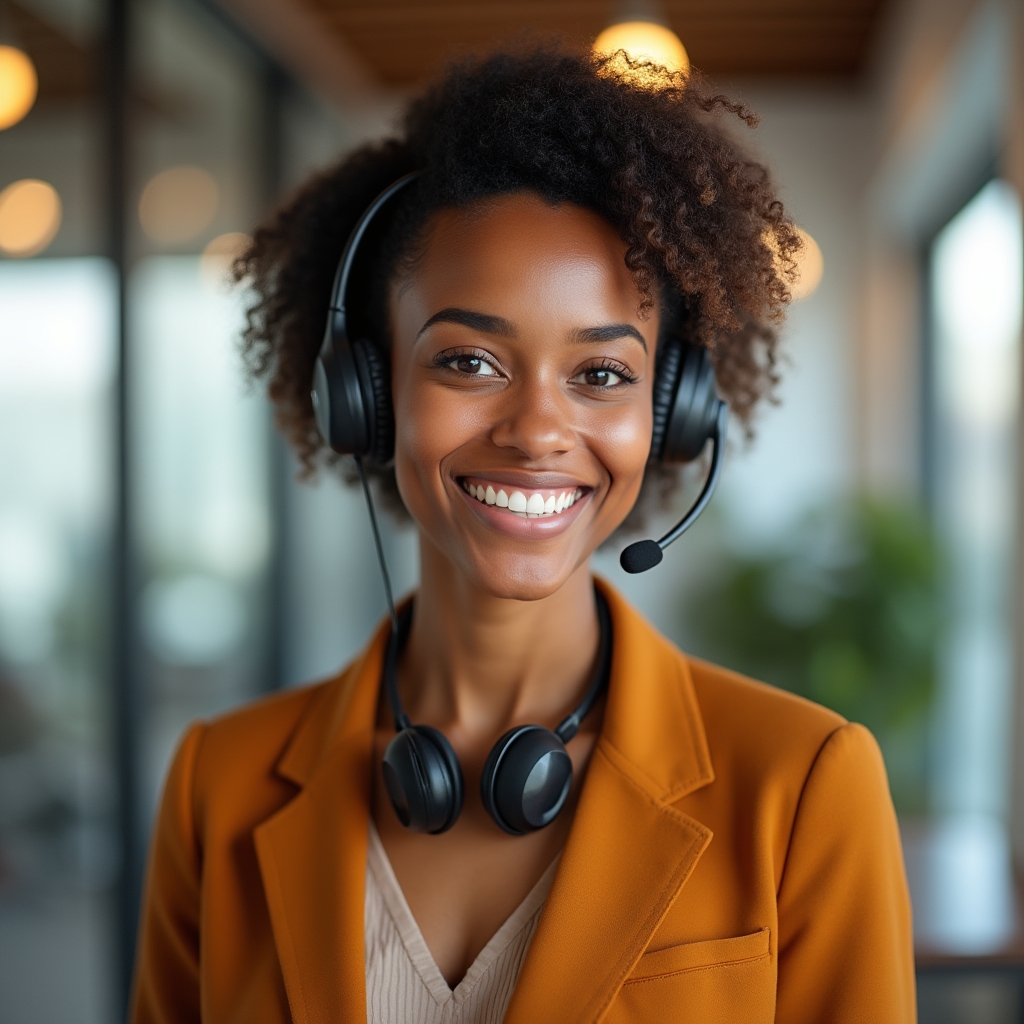 Customer Support Manager at HarborMint, friendly professional portrait in business casual attire